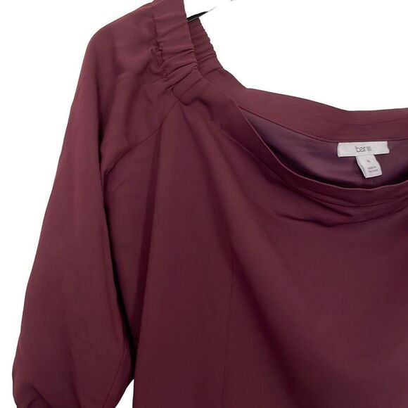- Bar 111 Womens Burgundy Half Sleeve Swing Off Shoulder Midi Dress Size 4 - Picture 4 of 9